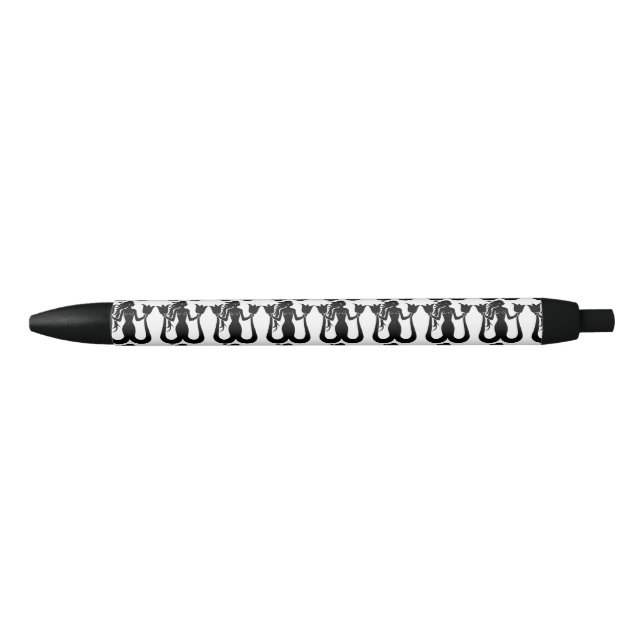  Two-Tail Mermaid Silhouette Thunder_Cove  Black Ink Pen (Front)
