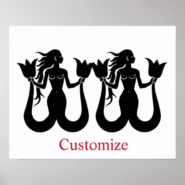 Two-Tail Mermaid Silhouette Thunder_Cove Poster (Front)