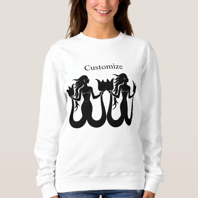  Two-Tail Mermaid Silhouette Thunder_Cove Sweatshirt (Front)