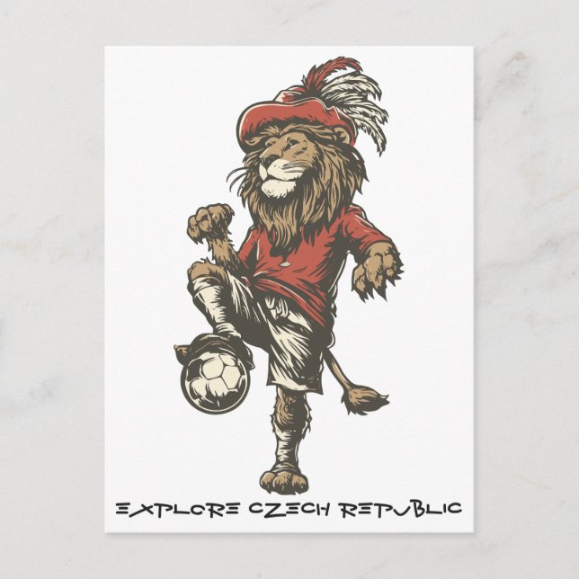 Two‑Tailed Lion Striker Holiday Postcard (Front)