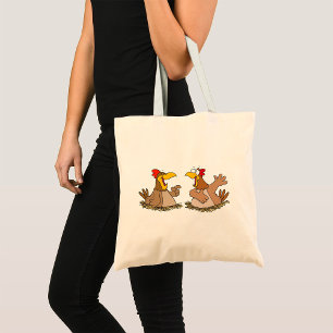Two Talking Chickens Tote Bag