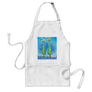 Two Tall Christmas Trees Standard Apron