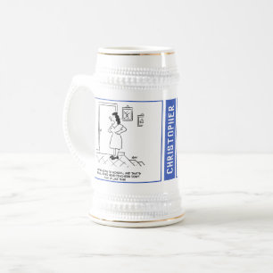 Two Teaching Themed Gags with Name on a Beer Stein