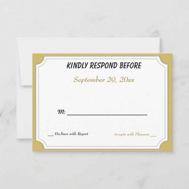 TWO TEDDY BEARS 50 YEARS TOGETHER RSVP CARD (Front)