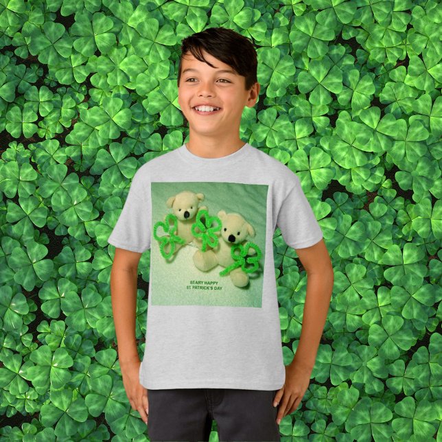 Two Teddy Bears with Shamrocks Kids T-Shirt (Two Teddy Bears with Shamrocks Kids T-Shirt)