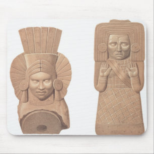 Two terracotta figures of women from Palenque, pla Mouse Pad