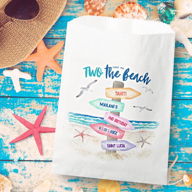 Two The Beach Kids 2nd Birthday Party Favour Bags (Creator Uploaded)