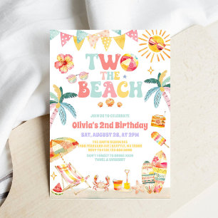Two The Beach Summer Party 2nd Birthday Invitation