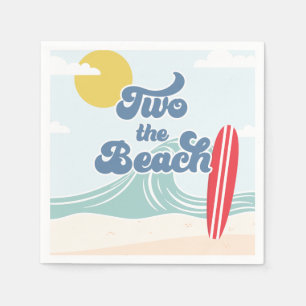 Two the Beach Surf Beach 2nd Birthday Napkin