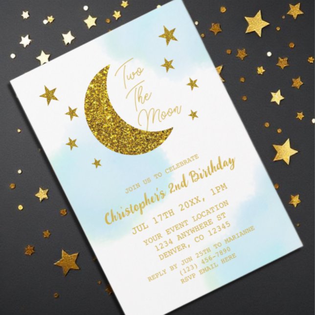Two The Moon 2nd Birthday Invitation (Creator Uploaded)