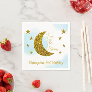 Two The Moon 2nd Birthday Napkin