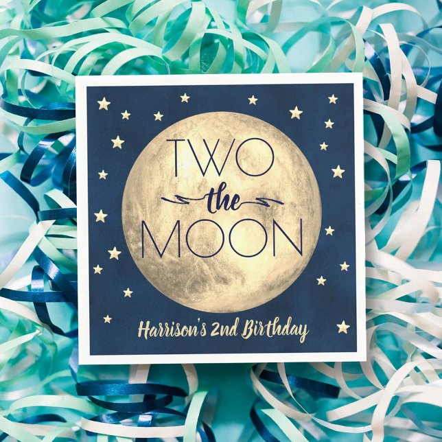 Two The Moon 2nd Birthday Napkin (Creator Uploaded)