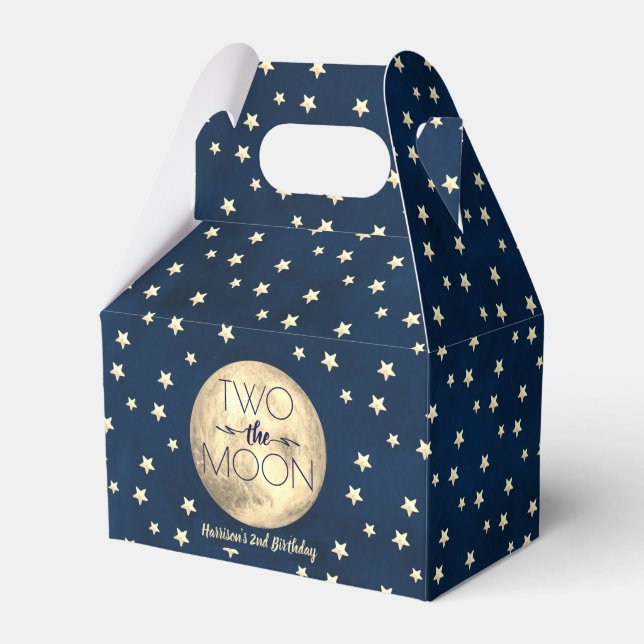 Two The Moon 2nd Birthday Party Favour Box (Front Side)