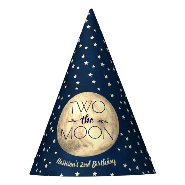 Two The Moon 2nd Birthday Party Hat (Front)