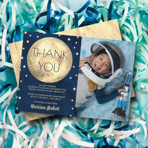 Two The Moon 2nd Birthday Photo Thank You Card