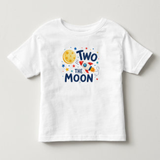 Two the Moon 2nd Birthday Rocket Cute Space Toddler T-Shirt