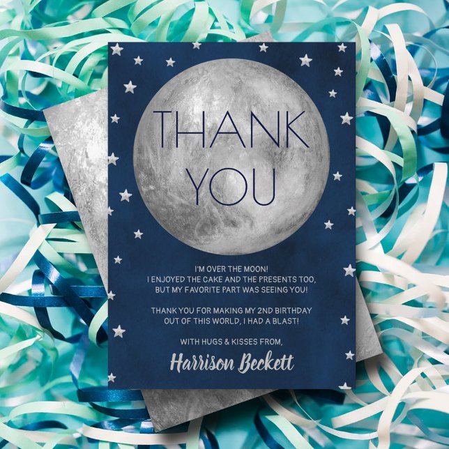 Two The Moon 2nd Birthday Thank You Card (Creator Uploaded)