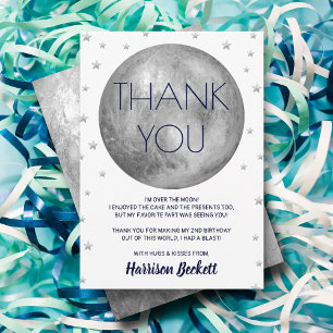 Two The Moon 2nd Birthday Thank You Card