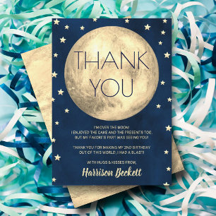 Two The Moon 2nd Birthday Thank You Card
