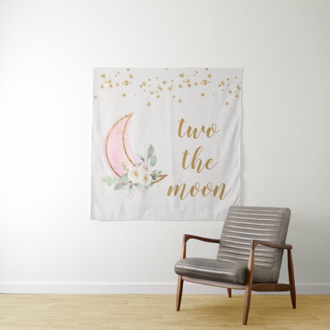 Two The Moon Backdrop Two The Moon Banner Tapestry (In Situ)
