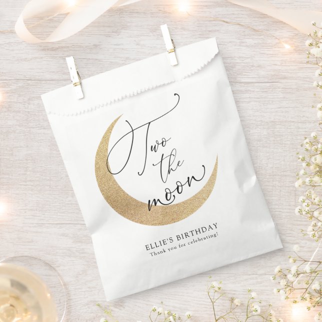 Two the Moon Birthday  Favour Bags (Clipped)
