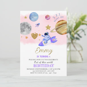 Two the Moon Birthday Invitation   Space Theme