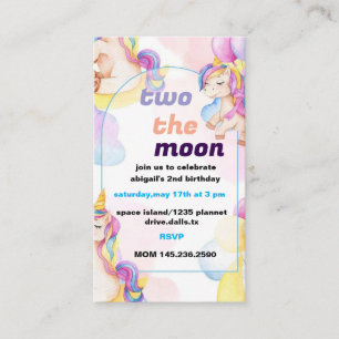 Two the Moon Birthday Invite
