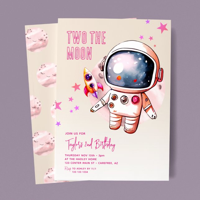 Two The Moon Boho 2nd Birthday Invitation (Creator Uploaded)
