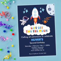Two The Moon Boy Space Rocket Lift Off 2nd Bday