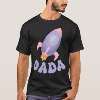 Two The Moon Dada Of The Birthday Girl Astronaut T-Shirt