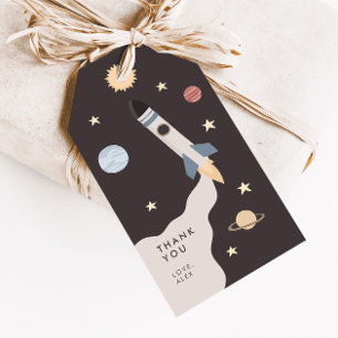 Two the Moon Kids Outer Space Birthday Favour Gift Tags