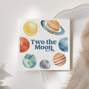 Two the Moon Outer Space 2nd Birthday Napkin