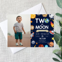 Two The Moon Outer Space Blue 2nd Birthday Party
