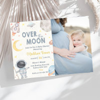 Two The Moon Outer Space Blue Baby Shower Party