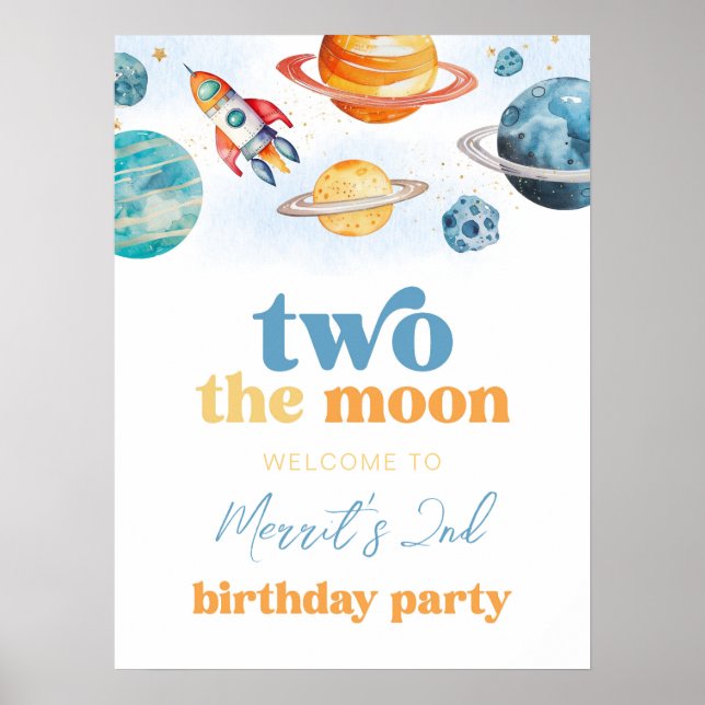 Two the Moon Party Welcome Sign (Front)