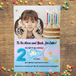 Two The Moon Photo Kids Birthday Foil Greeting Card<br><div class="desc">Celebrate your little star's big day with our dazzling "Two the Moon" Foil Greeting Card, perfect for a second birthday that's out of this world! Featuring shimmering foil accents and a sweet celestial theme of moons, stars, and rockets, this card is designed to make their special day shine. Add a...</div>