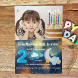 Two The Moon Photo Kids Birthday Foil Greeting Card<br><div class="desc">Celebrate your little star's big day with our dazzling "Two the Moon" Foil Greeting Card, perfect for a second birthday that's out of this world! Featuring shimmering foil accents and a sweet celestial theme of moons, stars, and rockets, this card is designed to make their special day shine. Add a...</div>