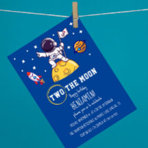 Two The Moon Second Birthday Kids Party Modern Boy