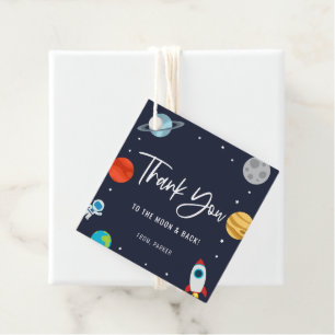 Two The Moon Space Theme Birthday Party Thank You Favour Tags