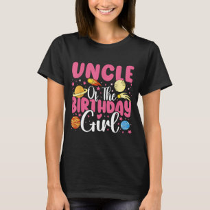 Two The Moon Uncle of The Birthday Girl Astronaut T-Shirt