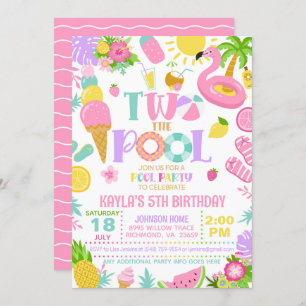 TWO the Pool Birthday Party Invitation