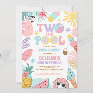 Two The Pool Summer 2nd Birthday Pool Party  Invitation