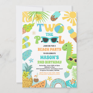 Two The Pool Summer 2nd Birthday Pool Party  Invitation