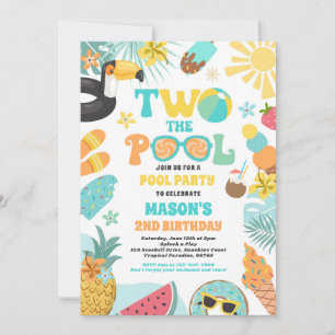 Two The Pool Summer 2nd Birthday Pool Party  Invitation