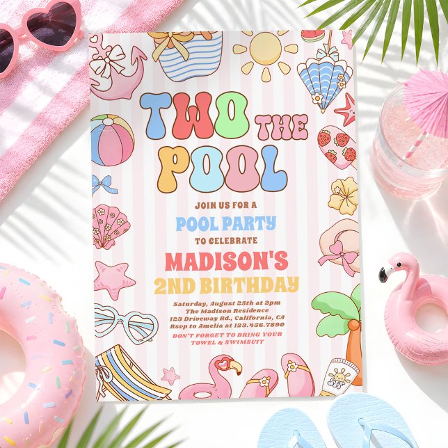 Two The Pool Summer 2nd Birthday Pool Party Invitation (Creator Uploaded)