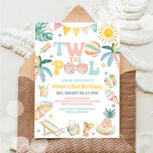 Two The Pool Summer Party 2nd Birthday Invitation