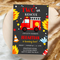 Two the Rescue Firetruck Firefighter 2nd Birthday