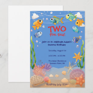 Two the Sea Birthday invitation Toddler Birthday