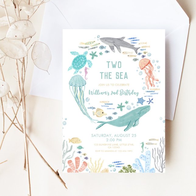Two The Sea Boys 2nd Birthday Invitation (Creator Uploaded)
