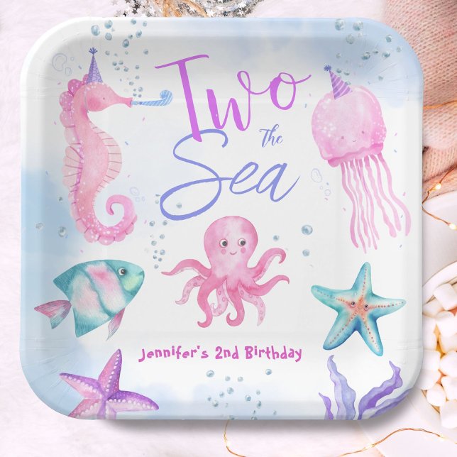 Two The Sea! Mermaid 2nd Birthday Cute Ocean   Paper Plate (Creator Uploaded)
